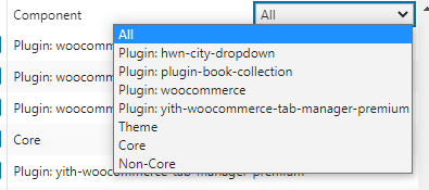 query monitors filter by component