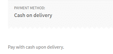 the default payment instructions for the cash on delivery payment gateway